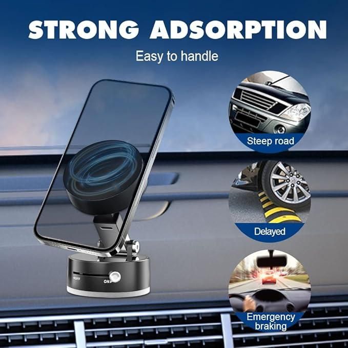 Orvix Magnetic Car Phone Holder – Toggle Suction Lock, Adjustable Reach