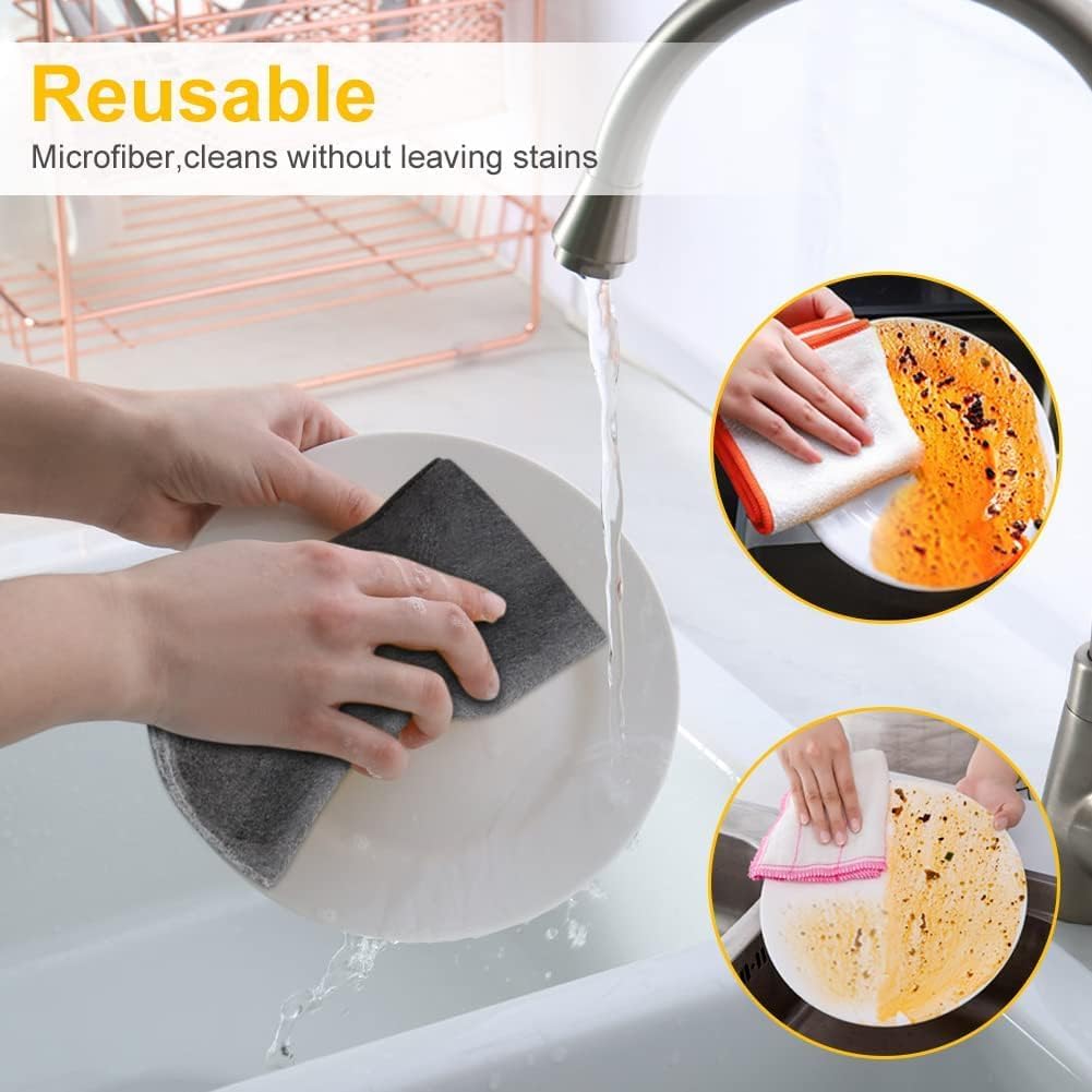 Thickened Microfiber Magic Cleaning Cloths (30×30 cm, 5 PCS) – Super Absorbent, Lint-Free, Streak-Free, Reusable Cleaning Rags for Glass, Windows, Kitchen & Car