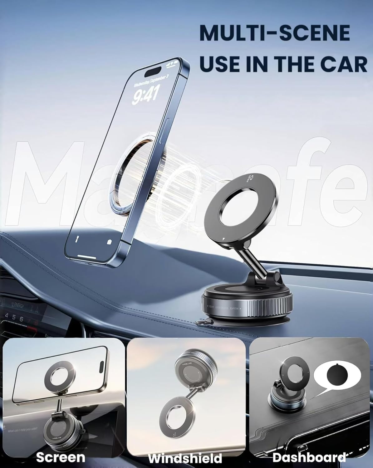Orvix Premium Magnetic Vacuum Phone Holder – 360° Foldable Mount for Car, Mirror & Desk | Compatible with All Smartphones
