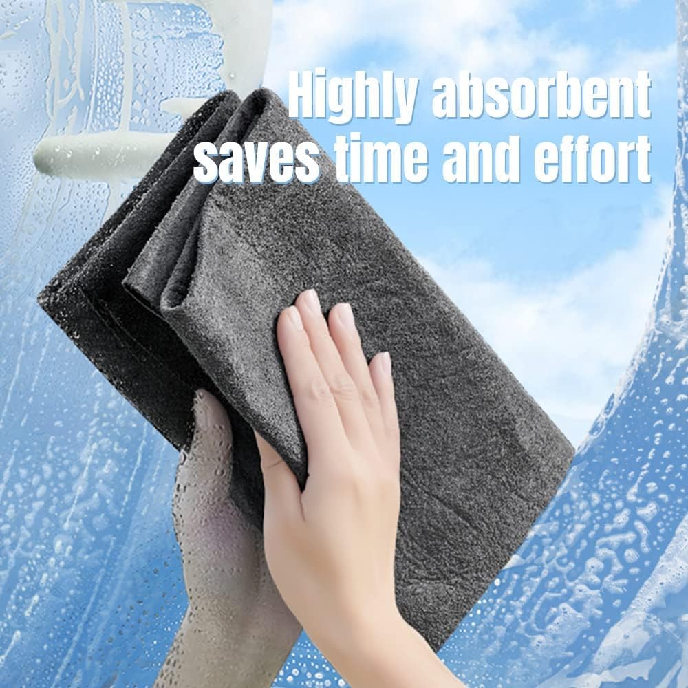 Thickened Microfiber Magic Cleaning Cloths (30×30 cm, 5 PCS) – Super Absorbent, Lint-Free, Streak-Free, Reusable Cleaning Rags for Glass, Windows, Kitchen & Car
