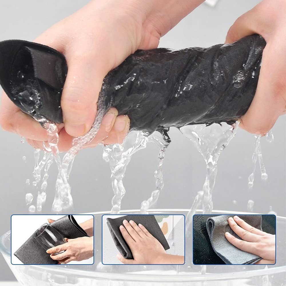 Thickened Microfiber Magic Cleaning Cloths (30×30 cm, 5 PCS) – Super Absorbent, Lint-Free, Streak-Free, Reusable Cleaning Rags for Glass, Windows, Kitchen & Car