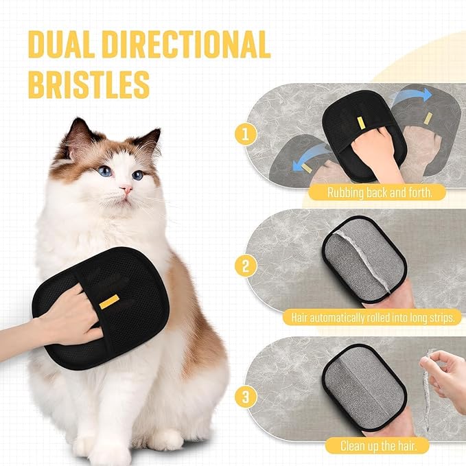 Nivra Pet Hair Removal Electrostatic Glove – Reusable Cat & Dog Fur Remover for Sofa, Carpet, Clothes & Grooming
