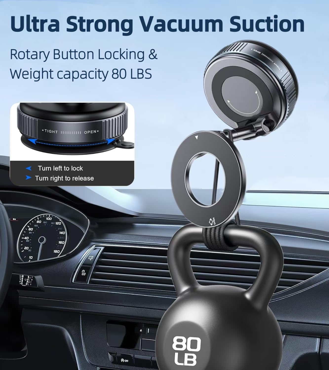 Orvix Premium Magnetic Vacuum Phone Holder – 360° Foldable Mount for Car, Mirror & Desk | Compatible with All Smartphones