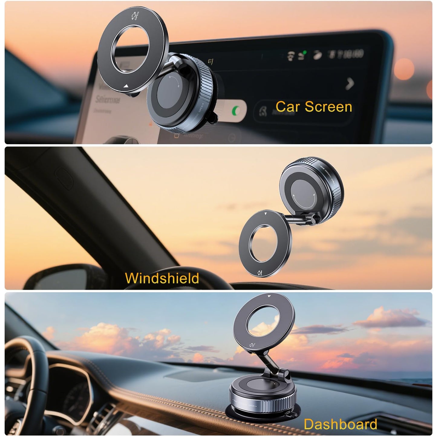 Orvix Premium Magnetic Vacuum Phone Holder – 360° Foldable Mount for Car, Mirror & Desk | Compatible with All Smartphones