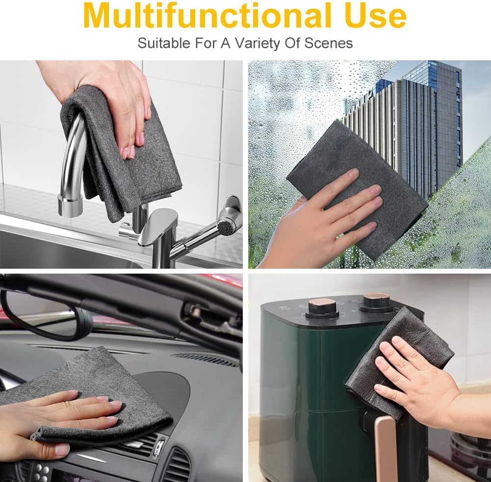 Thickened Microfiber Magic Cleaning Cloths (30×30 cm, 5 PCS) – Super Absorbent, Lint-Free, Streak-Free, Reusable Cleaning Rags for Glass, Windows, Kitchen & Car