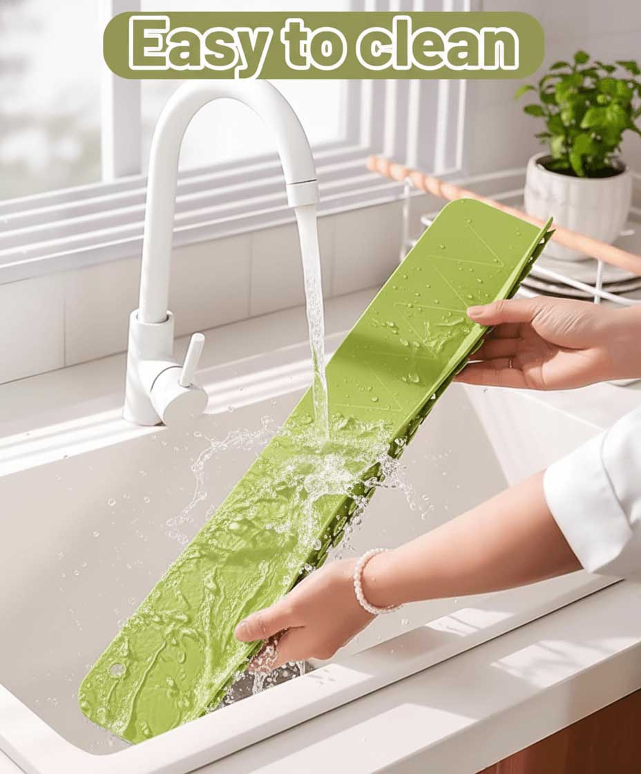 MagicPic™ Silicone Sink Splash Guard (Pack of 2 – 35 cm) | Flexible Water Barrier for Kitchen & Wash Basin