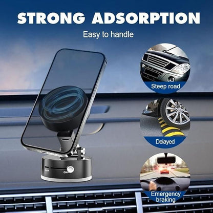 Orvix Magnetic Car Phone Holder – Toggle Suction Lock, Adjustable Reach