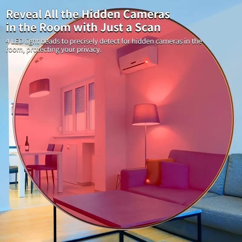 Portable Hidden Camera Detector & Anti-Spy RF Signal Finder – Wireless Bug and Infrared Lens Sweeper for Home, Office, and Hotel Privacy Protection