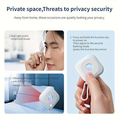 Portable Hidden Camera Detector & Anti-Spy RF Signal Finder – Wireless Bug and Infrared Lens Sweeper for Home, Office, and Hotel Privacy Protection