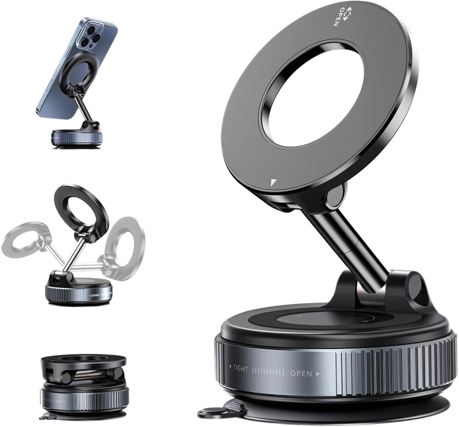 Magnetic Vacuum Suction Phone Holder Foldable Double-Sided Magnetic Phone Mount Strong Adsorption Car Phone Mount For All Phones – Buy The Best Products In The Online Store