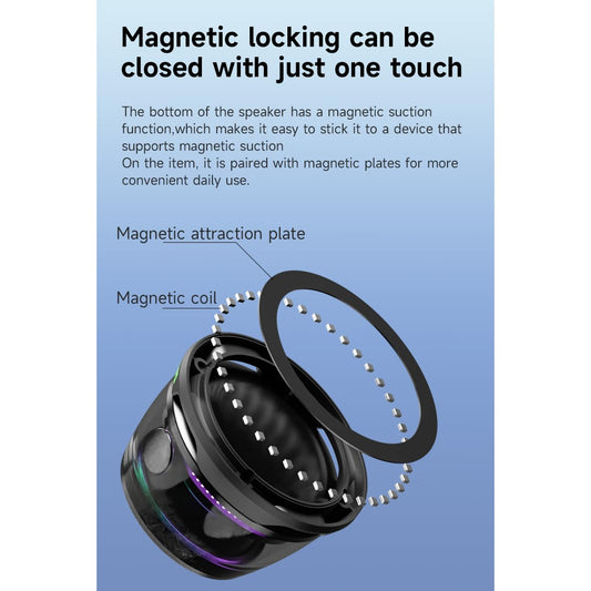 Orvix G200 Magnetic Bluetooth Speaker – Portable Mini Speaker with RGB Lights, 3D Surround Sound & iPhone Stand
