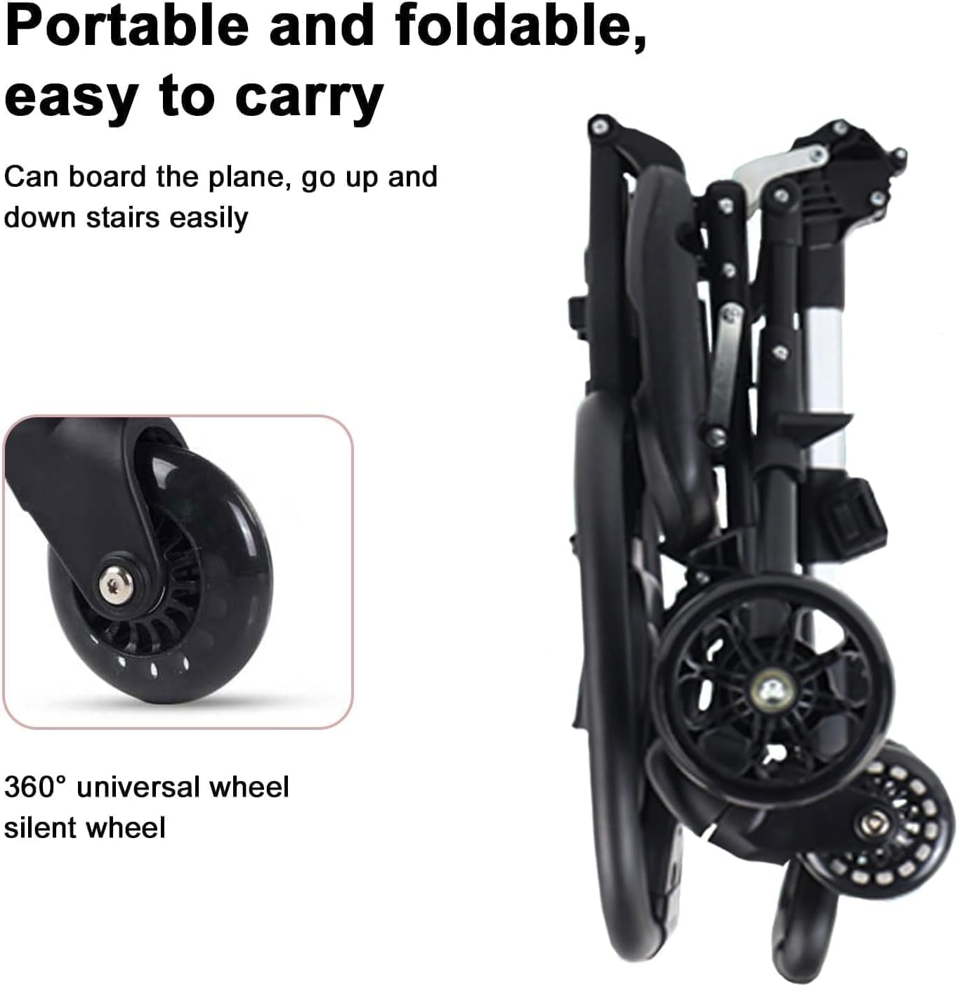 Foldable Baby Stroller with 5-Point Safety Harness | Lightweight Pushchair for Newborn & Toddler | Easy Travel Pram