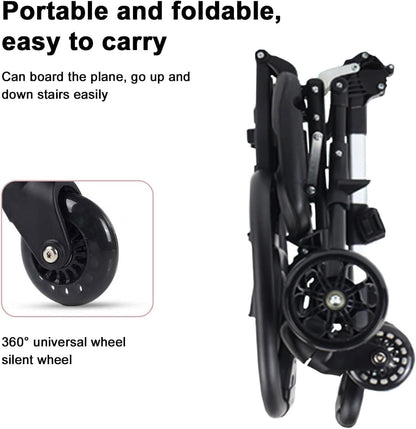 Foldable Baby Stroller with 5-Point Safety Harness | Lightweight Pushchair for Newborn & Toddler | Easy Travel Pram
