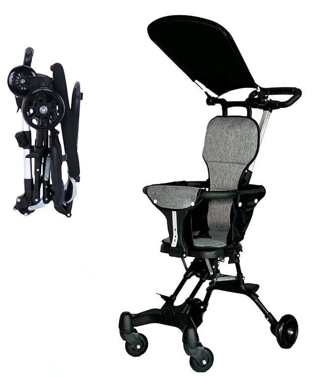 Foldable Baby Stroller with 5-Point Safety Harness | Lightweight Pushchair for Newborn & Toddler | Easy Travel Pram
