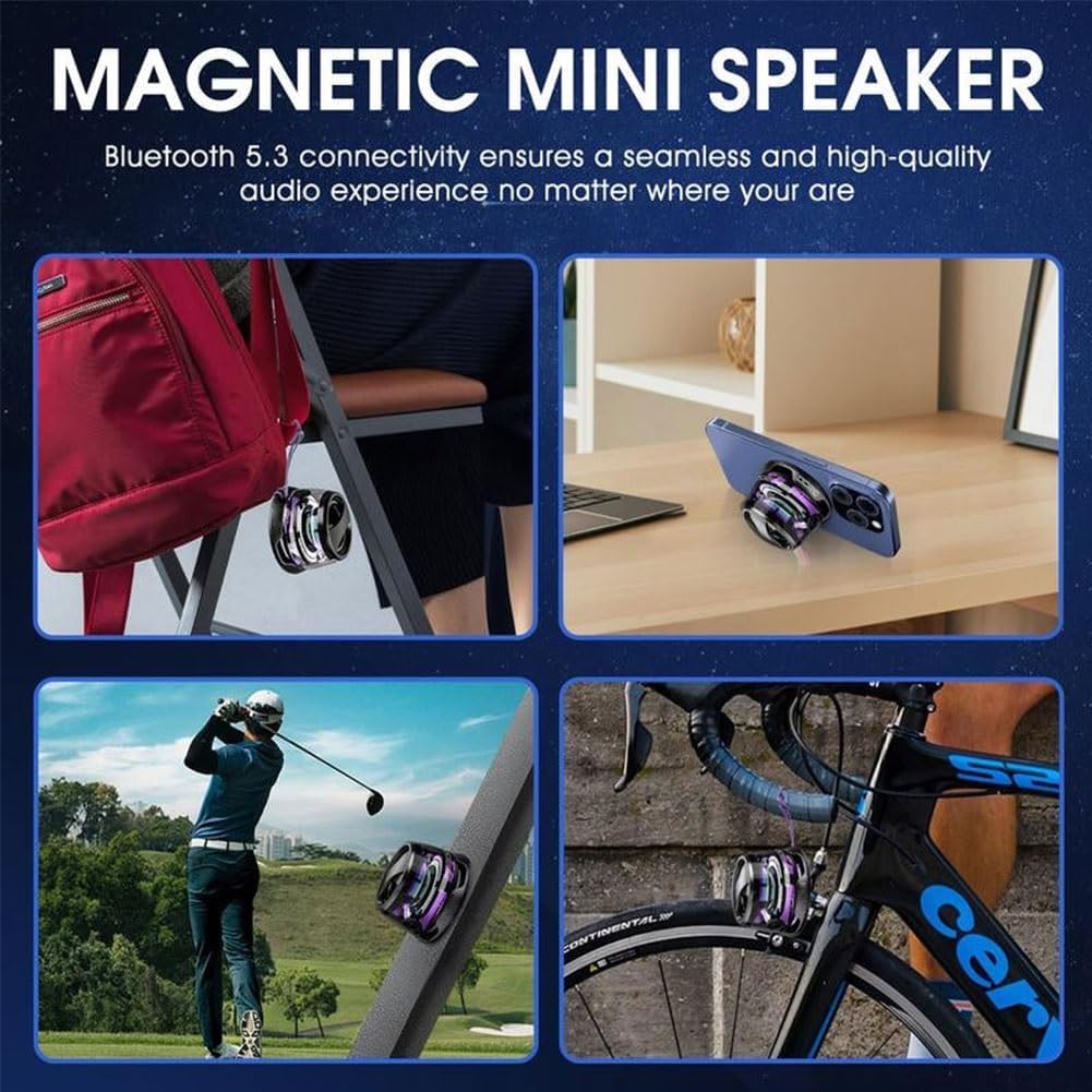 Orvix G200 Magnetic Bluetooth Speaker – Portable Mini Speaker with RGB Lights, 3D Surround Sound & iPhone Stand