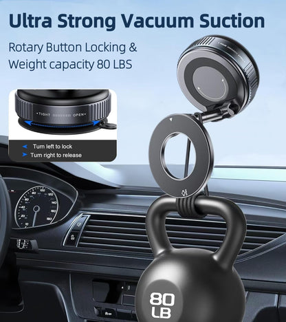 Orvix Premium Magnetic Vacuum Phone Holder – 360° Foldable Mount for Car, Mirror & Desk | Compatible with All Smartphones