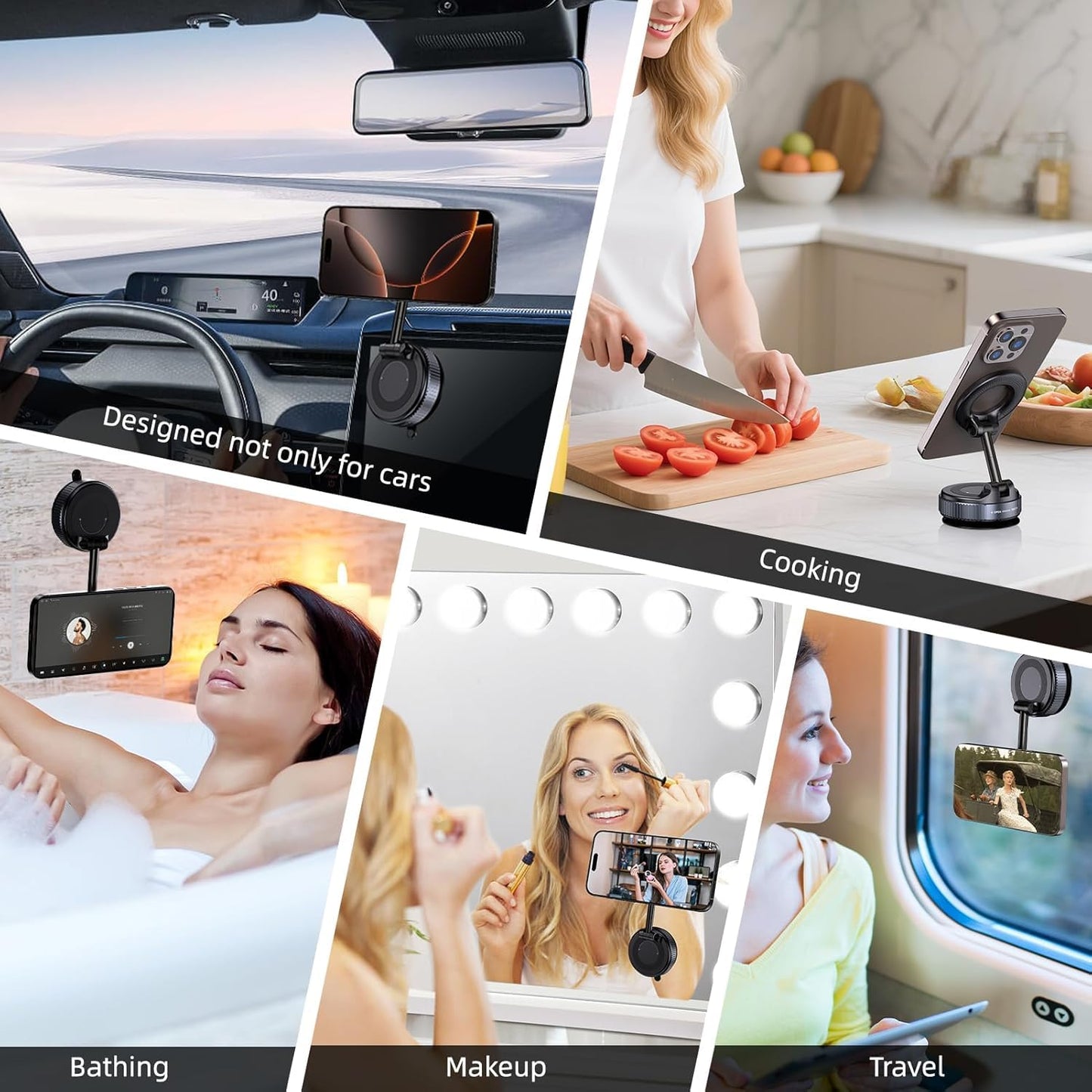 Orvix Premium Magnetic Vacuum Phone Holder – 360° Foldable Mount for Car, Mirror & Desk | Compatible with All Smartphones