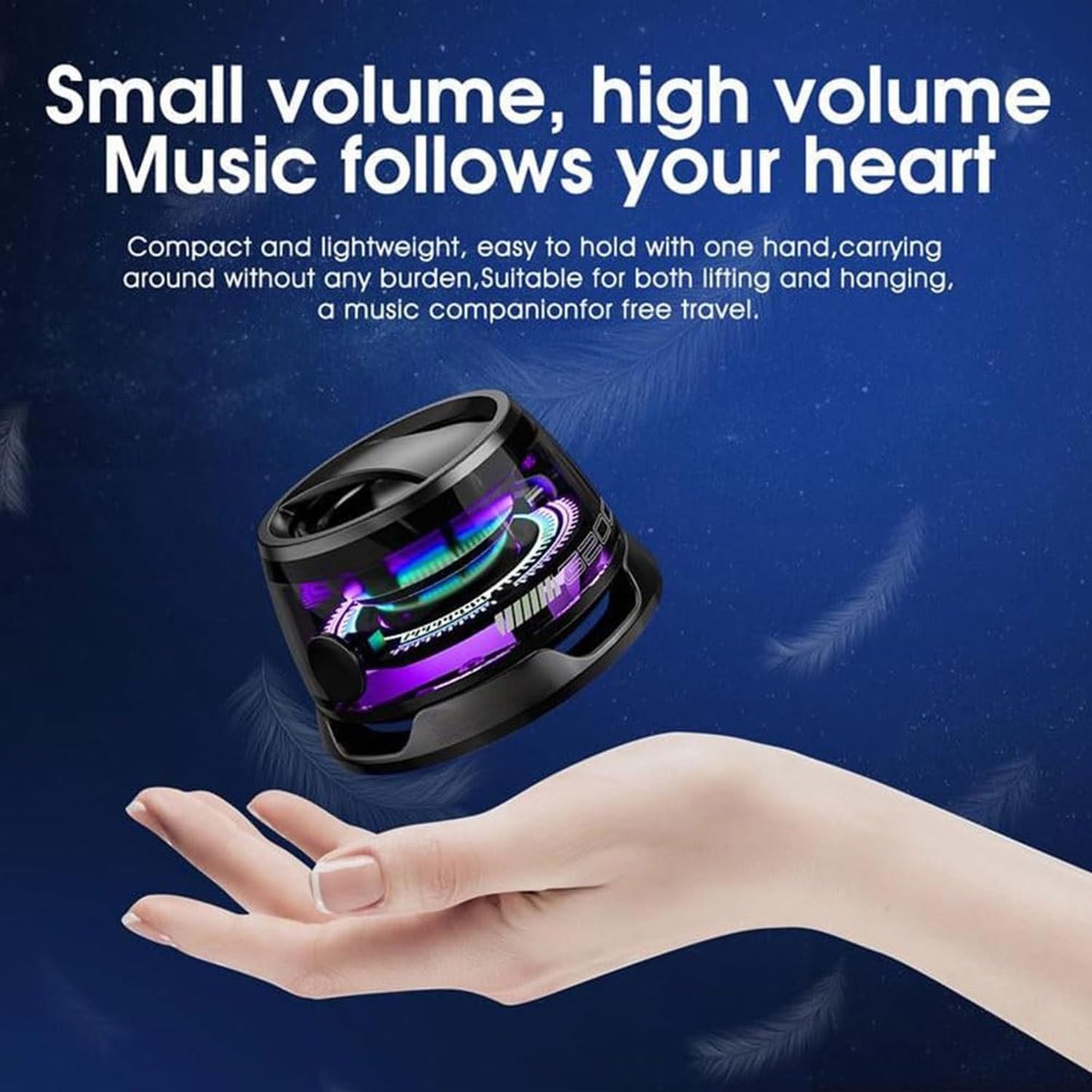 Orvix G200 Magnetic Bluetooth Speaker – Portable Mini Speaker with RGB Lights, 3D Surround Sound & iPhone Stand