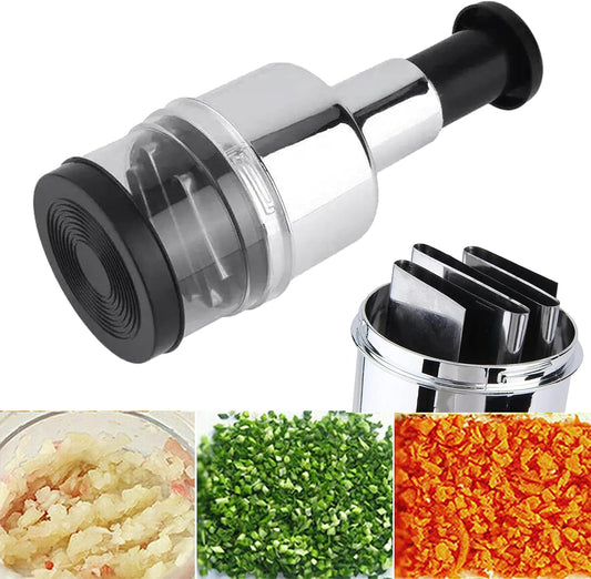 Compact Manual Vegetable Chopper— Garlic, Ginger, Nuts crusher— Fast, Safe & No-Electric Mess