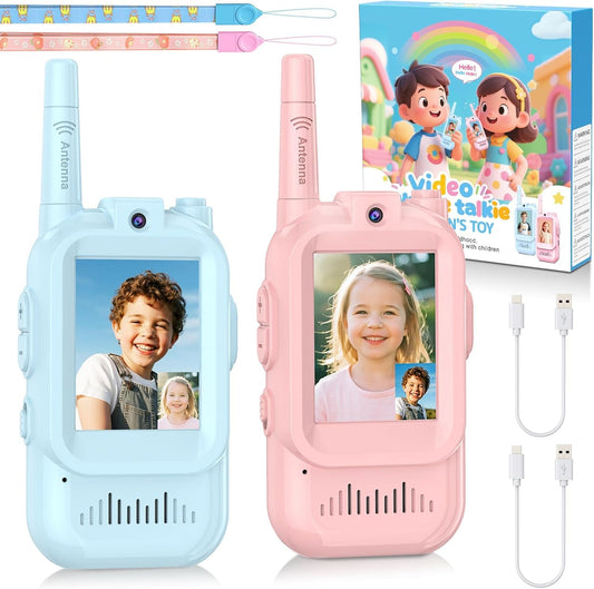 MIMIKU Walkie Talkie with Camera & Video Screen for Kids (2 set)