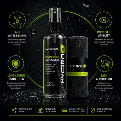 Hydraone Rain Repellent Spray for Car Glass | Hydrophobic Windshield Coating | 120ml