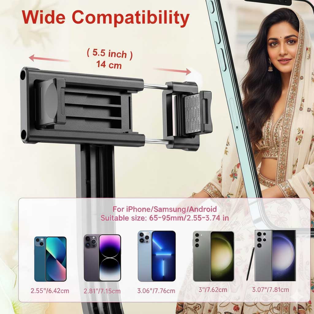 Orvix R1s Rechargeable LED Selfie Stick & Tripod – Foldable Bluetooth Phone Mount with Adjustable Brightness