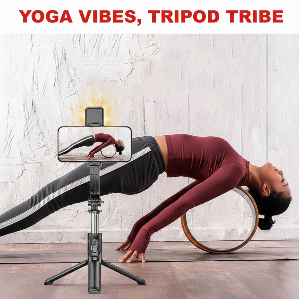 Orvix R1s Rechargeable LED Selfie Stick & Tripod – Foldable Bluetooth Phone Mount with Adjustable Brightness