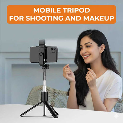 Orvix R1s Rechargeable LED Selfie Stick & Tripod – Foldable Bluetooth Phone Mount with Adjustable Brightness