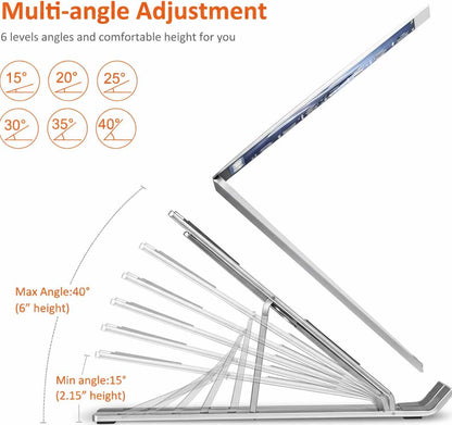 Orvix Premium Aluminium Laptop Stand – Foldable, Adjustable & Portable Cooling Stand for All Laptops (Up to 17")