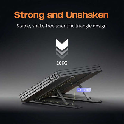 Orvix Premium Aluminium Laptop Stand – Foldable, Adjustable & Portable Cooling Stand for All Laptops (Up to 17")