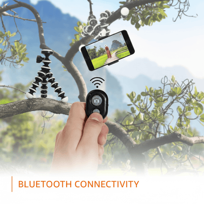 Universal Bluetooth Remote Camera Shutter for Phone Selfies & Group Photos | Works with iOS & Android Smartphones & Tablets