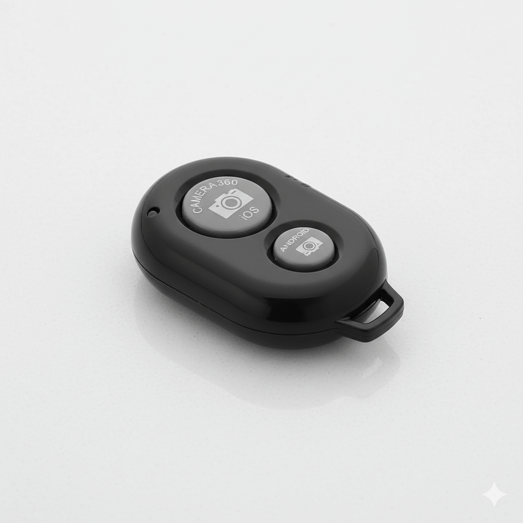 Universal Bluetooth Remote Camera Shutter for Phone Selfies & Group Photos | Works with iOS & Android Smartphones & Tablets