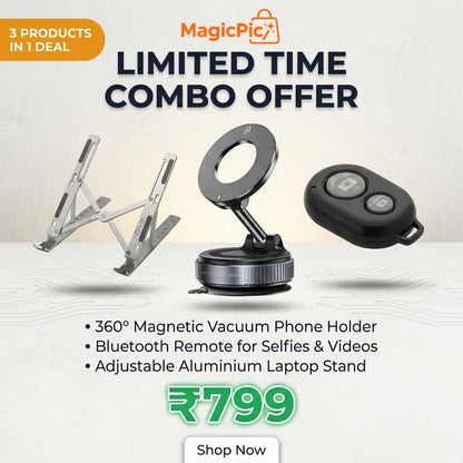 Pro Productivity Combo – Magnetic Holder + Laptop Stand + Remote